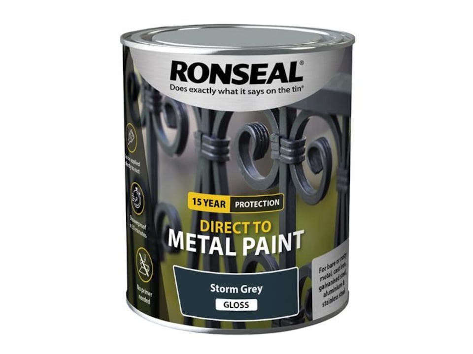 Ronseal - Direct to Metal Paint Storm Grey Gloss 750ml