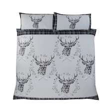 Angus Stag Brushed Cotton Bedding Set Grey | Single