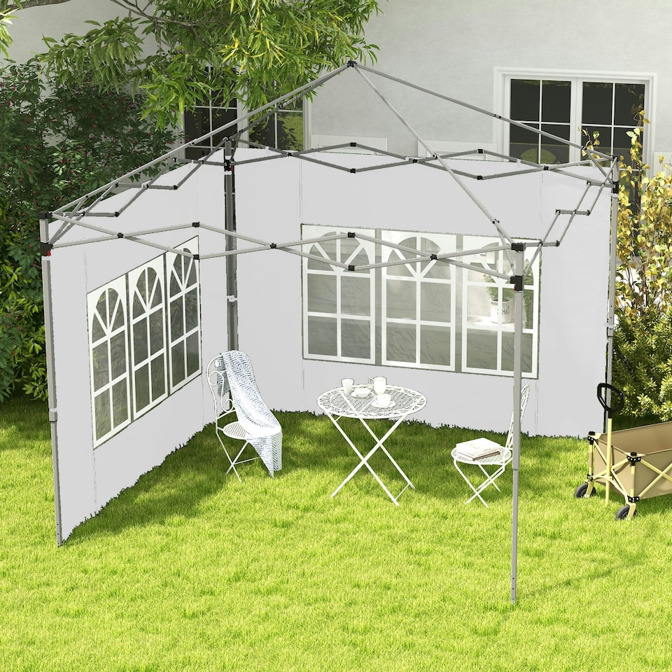 image 1 of Outsunny Gazebo Side Panels for 3x3(m) or 3x4m Pop Up Gazebo, 2 Pack, Black