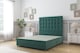 image 1 of Sloomy Alabama Emerald Plush Divan Bed Base 2 Drawers Foot-End With 54 Inch Floor Standing Headboard | Green | Emerald | King | 1