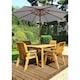 image 1 of Traditional Four Seater Square Table Set With 4 x Grey Chair Cushion 1 x Grey Parasol & Base & Cushion Storage Bag