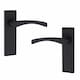 image 3 of Golden Grace 5 Pairs Victorian Scroll Astrid Door Handles Latch in Matt Black Finish - 150mm x 40mm Backplate Black