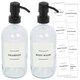 image 1 of Harbour Housewares Glass Soap Dispensers with Labels - 500ml - Clear/White - Pack of 2