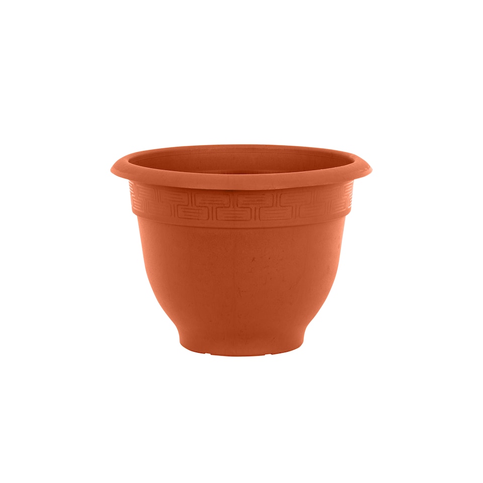 image 1 of Wham Bell Pot 4 x 28cm Round Plastic Garden Planters | Orange | Terracotta