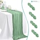image 7 of Sage Green Cheesecloth Table Runner, Rustic Sheer Table Decor - 90x300cm