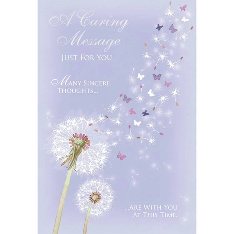 Words 'n' Wishes Traditional Sympathy Card, Sympathy Card Caring, Thoughtful Messaging, Multi-Coloured 20.3 x 13.9 cms