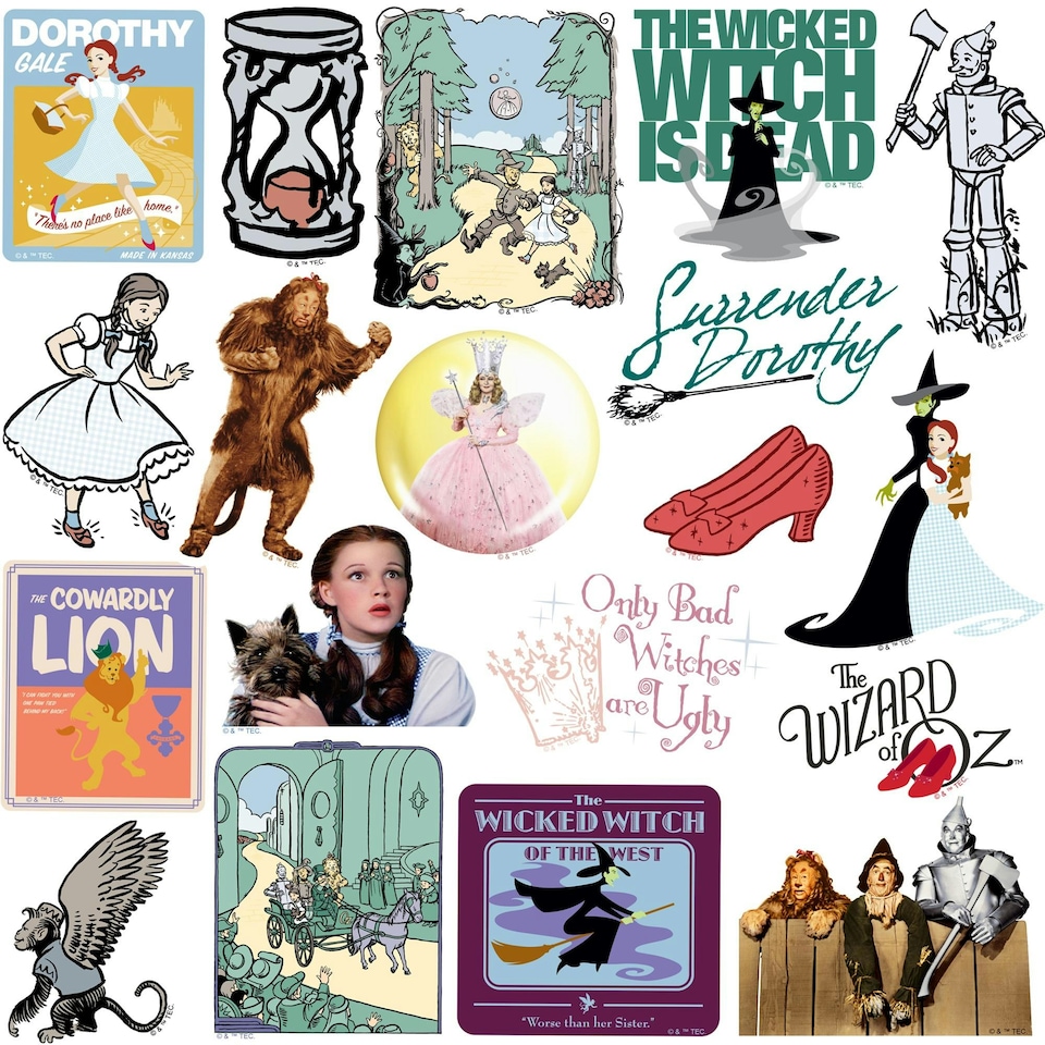 image 1 of The Wizard Of Oz Deluxe Assorted Designs Stickers (Pack of 100) - Multicoloured - One Size