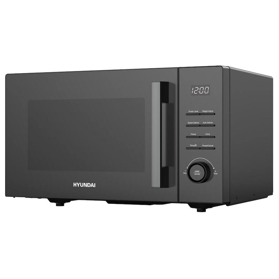 image 1 of Hyundai 900W 23L Black Digital Microwave, Mirror-Effect Glass Door, Stainless Steel Interior HYMW90023DB