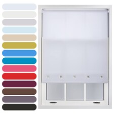 FURNISHED Roller Blinds Daylight Square Eyelet Light Filtering Easy Fit Trimmable Window Shade | White | White