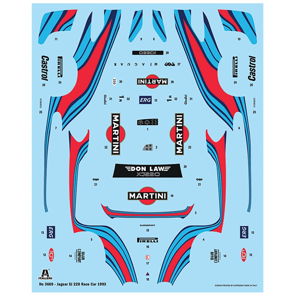 image 1 of Italeri Jaguar XJ 220 Racing Car Model Kit Scale 1-24