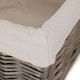 image 8 of Medium Square Antique Wash Lined Storage Basket | White | White | L
