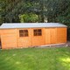 image 1 of Shiplap Mammoth Loglap 12 x 30 Feet Shed Double Door with Two Opening Window Brown