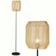image 1 of HOMCOM Farmhouse Floor Lamp for Living Room Bedroom with Rattan Wicker, Natural