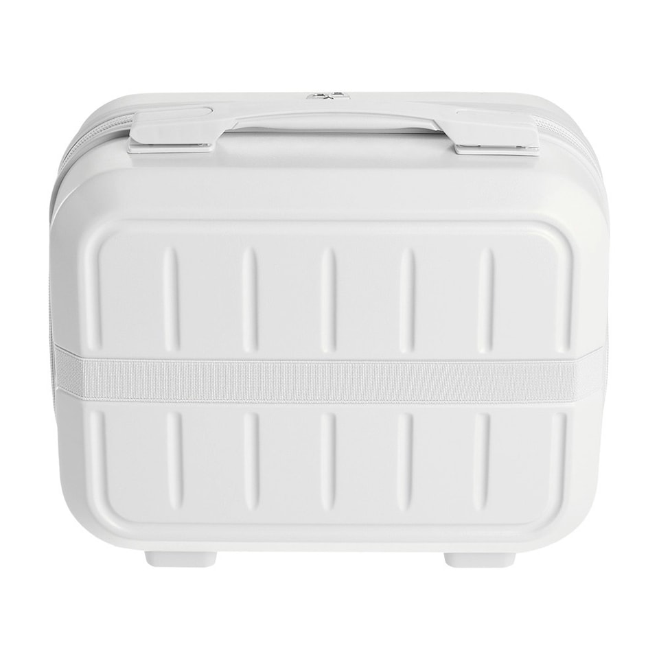 image 1 of Living and Home Lightweight Portable Hard Shell Travel Cosmetic Case | White | Personal Item