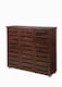 image 1 of Essentials 3 Door Shoe Cabinet Walnut Finish