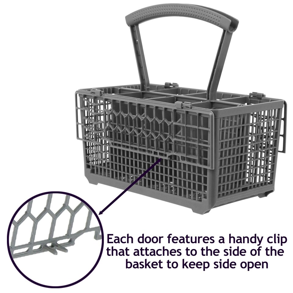 image 1 of SPARES2GO Cutlery Basket Cage Lid & Removable Handle compatible with Bush Dishwasher (235 x 242 x 130mm)