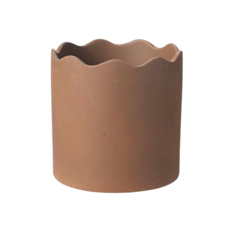 image 1 of Ceramic Indoor Plant Pot Earthy Brick - H13.5cm