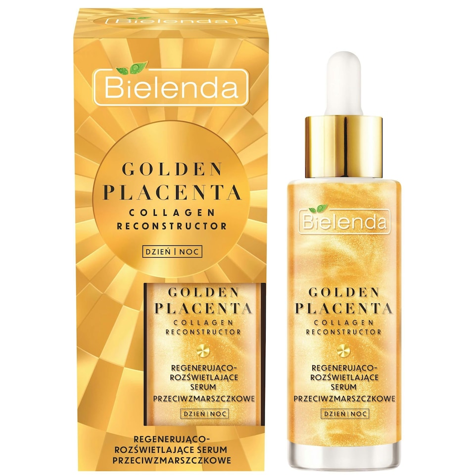 image 1 of Bielenda Golden Placenta Collagen Reconstructor Regenerating Illuminating Anti-Wrinkle Serum DAY/NIGHT 30ml