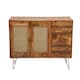 image 3 of Nyack Large Sideboard - Mango Wood/Iron - L40 x W145 x H80 cm - Light Brown with Natural Rattan - Assembly Required | Brown
