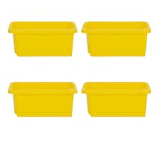 Wham Stack & Store 4 x 16L Plastic Storage Boxes | Yellow | 4