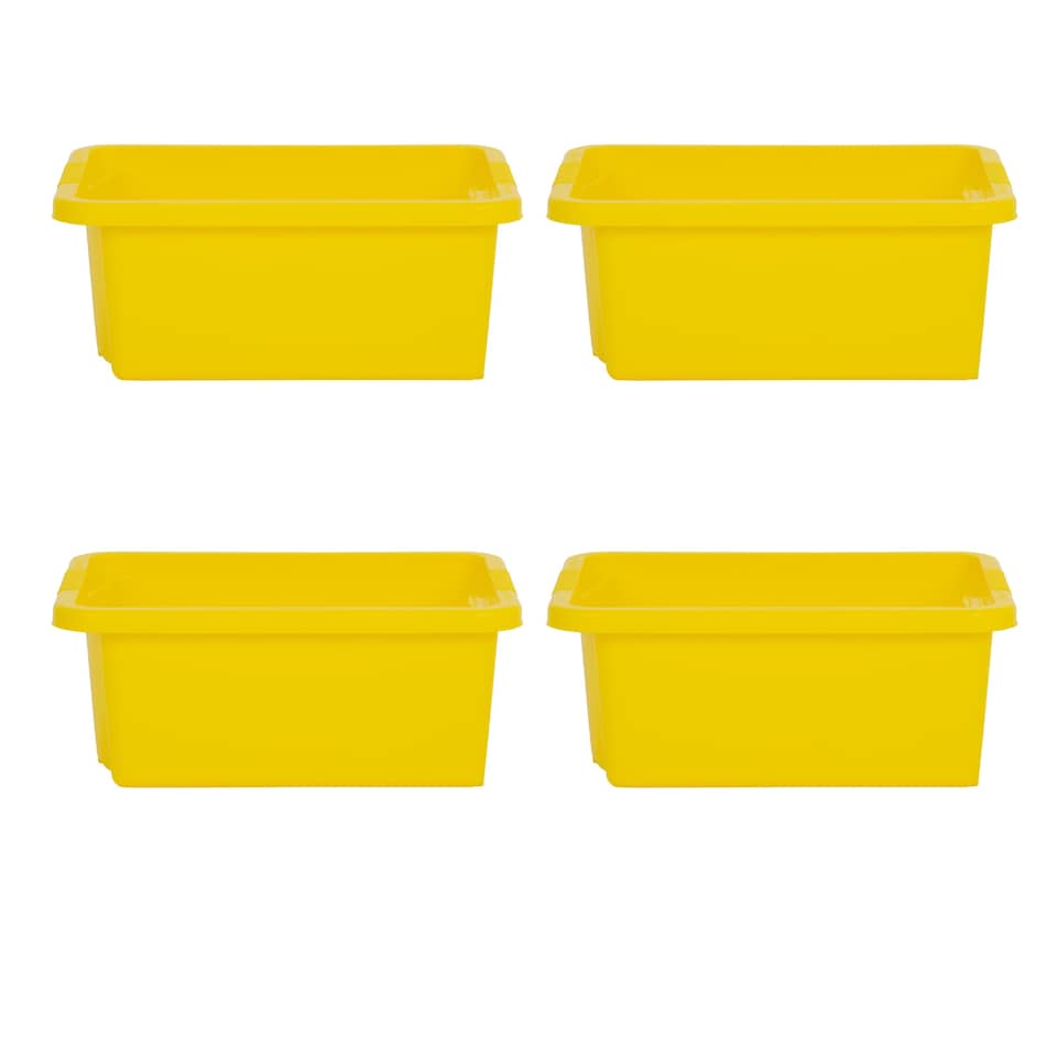 image 1 of Wham Stack & Store 4 x 16L Plastic Storage Boxes | Yellow | 4