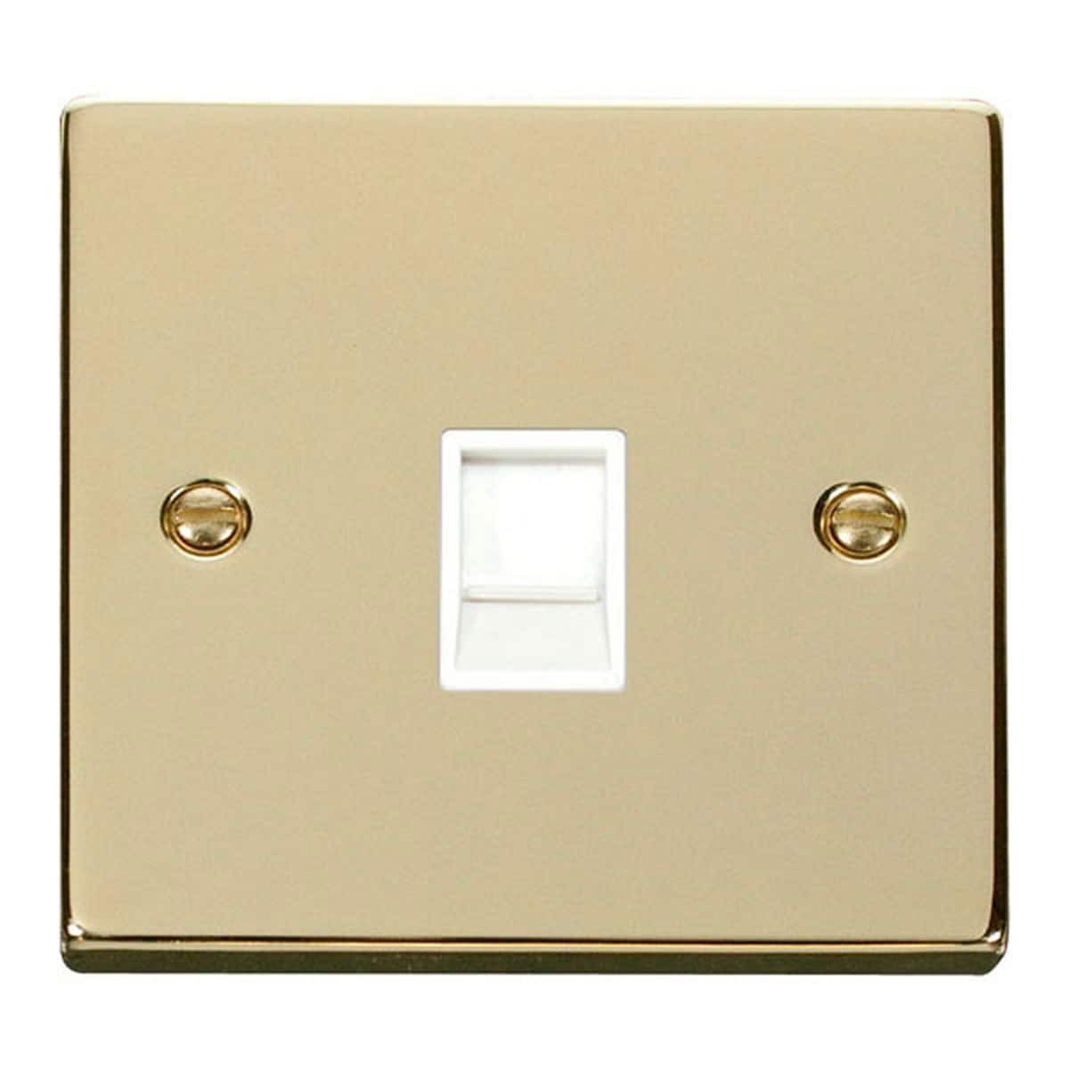 SE HOME Polished Brass Rj11 Socket Gold Polished Brass