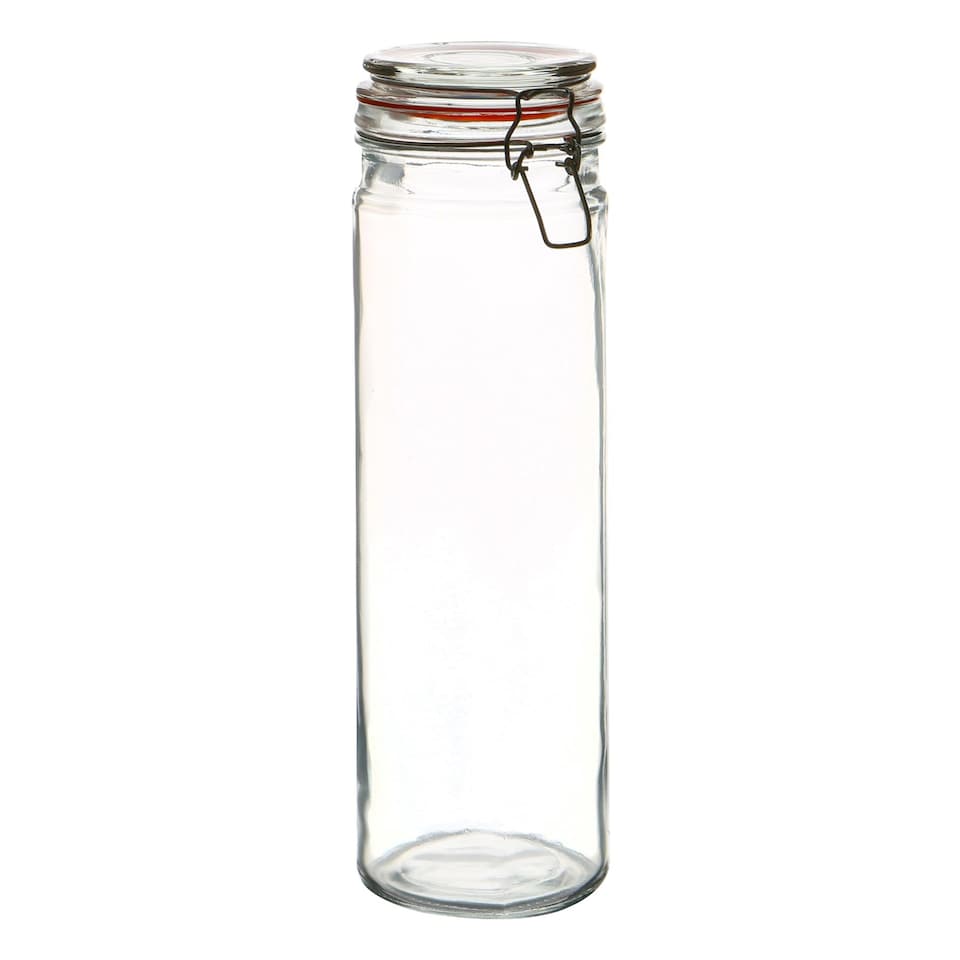 image 1 of Argon Tableware Glass Spaghetti Jars - 2 Litre - Orange Seal - Pack of 6