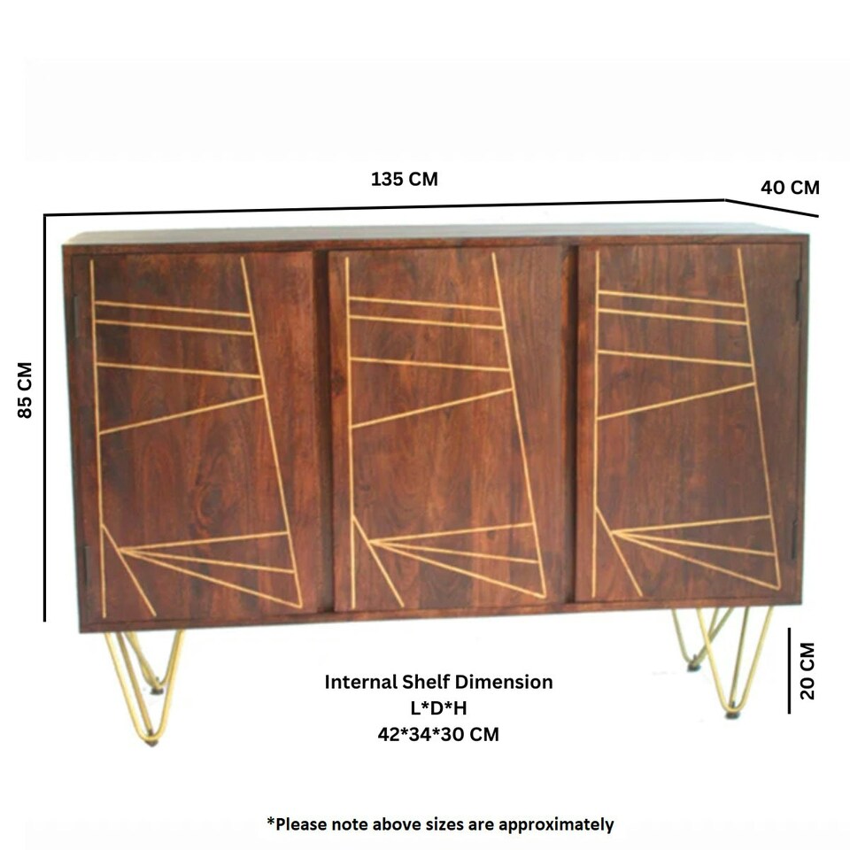 image 1 of Large Sideboard with 3 Doors Bishop Dark Mango Brown