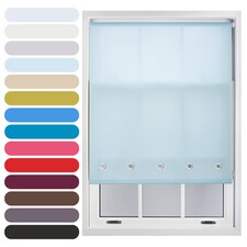 FURNISHED Roller Blinds Daylight Round Eyelet Light Filtering Easy Fit Trimmable Window Blind | Blue | Duck Egg Blue | (W) 195cm x (L) 165cm