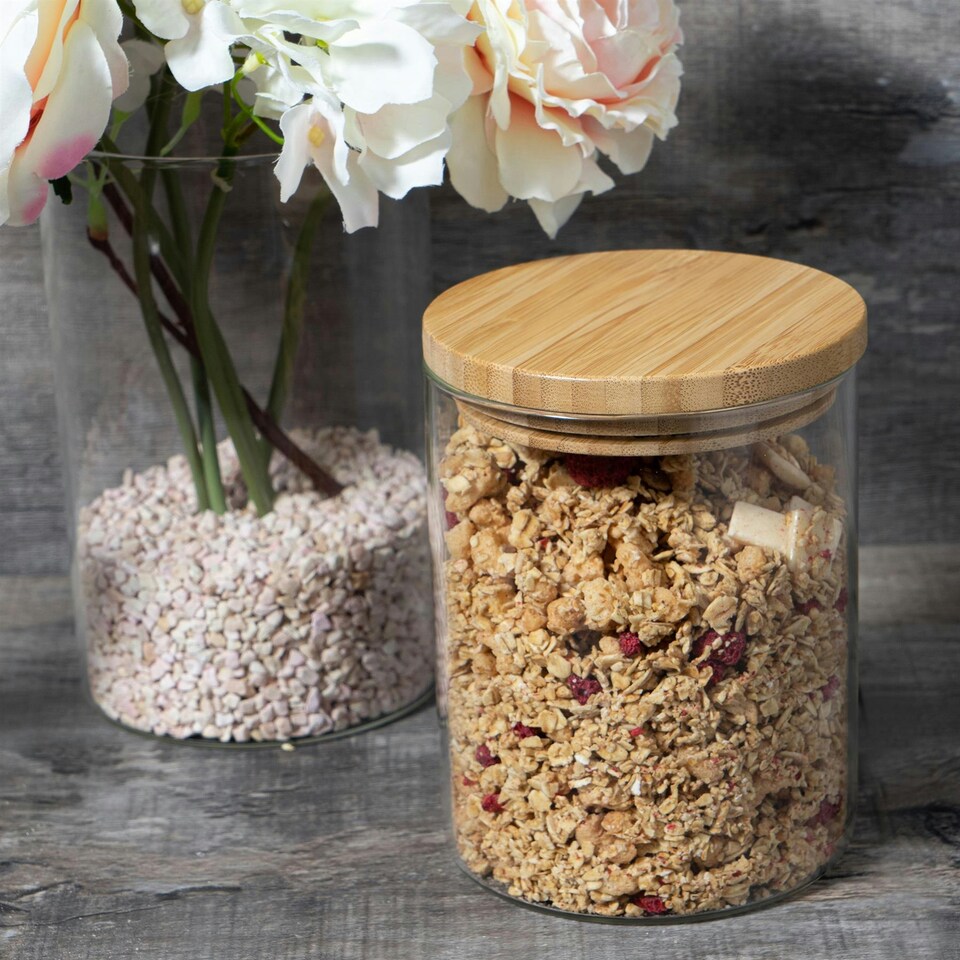 image 1 of Argon Tableware 5pc Scandi Storage Jar Set with Wooden Lids