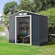 image 2 of COSTWAY 7FT x 4FT Outdoor Storage Shed Tool Utility Storage House Grey