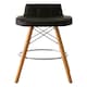 image 1 of Interiors by Premier Black Leather Effect Bar Stool, Comfortable Seating Faux Leather Bar Stool, Space-Saver Kitchen Stool