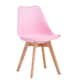 image 3 of Single Dining Chair with Solid Wooden Legs and Seat Cushion Pad Pink - Eva by MCC