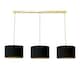 image 4 of ValueLights Reni Black Velvet & Gold Shade 3 Drop Bar Gold Diner Ceiling Light and LED Bulbs Gold