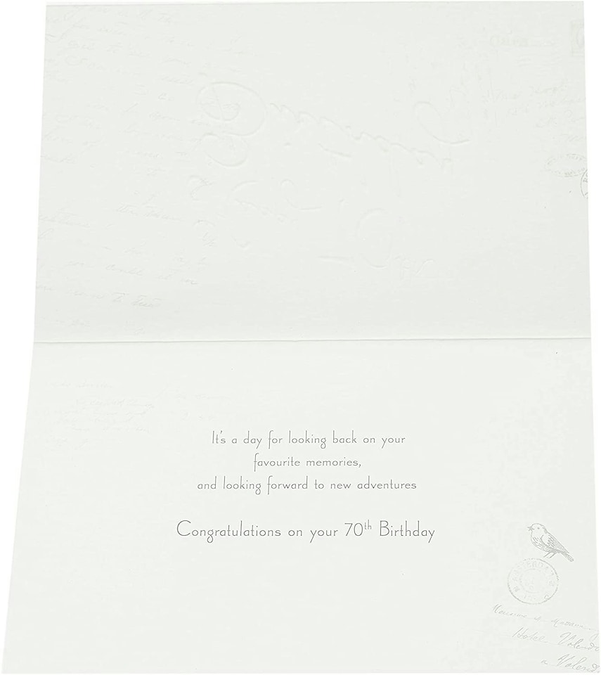 image 1 of 70th Birthday Card Postcard-Style card Hand Finished Age 70 For Him