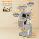 image 3 of Yaheetech 163 cm Large Cat Tower with Condos Platform Perch Light Grey