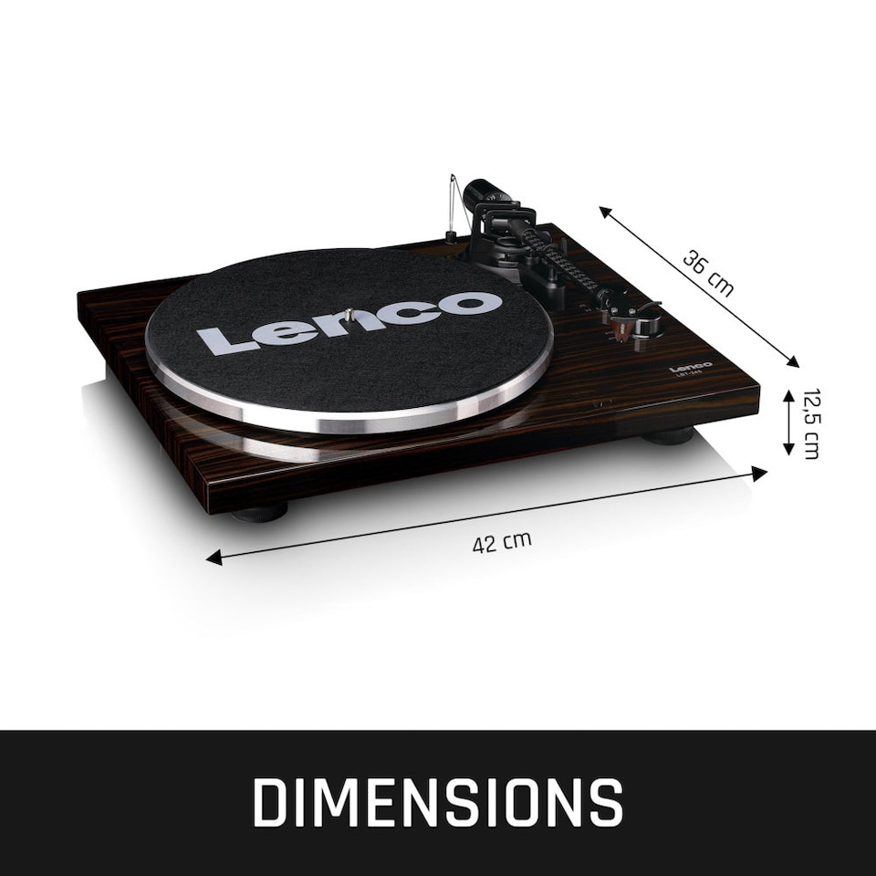 image 1 of Lenco LBT-345WA - Turntable with Bluetooth Connectivity, Walnut