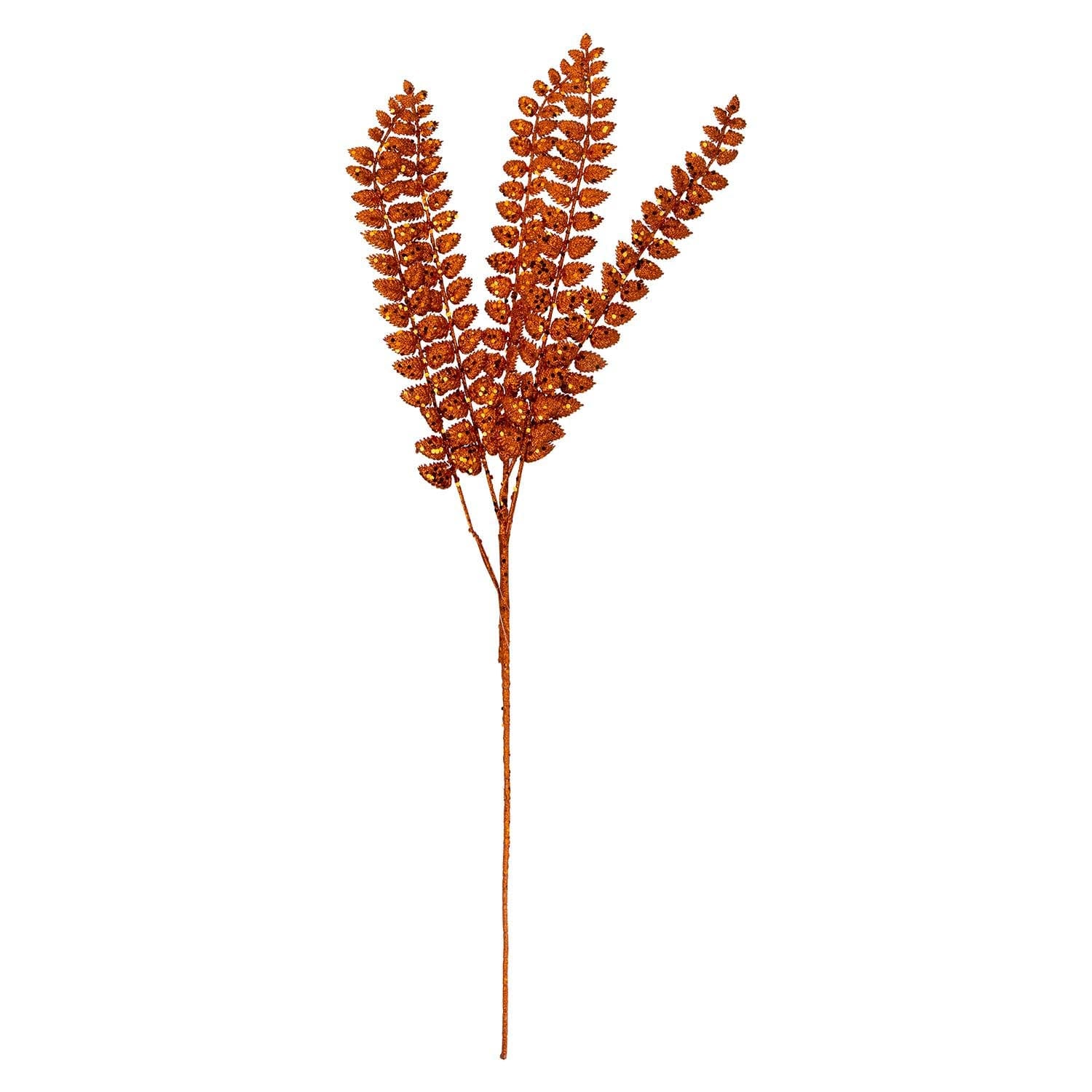 VFM e-Store Christmas Long Stem with Glitter Decoration 80cm x 27cm Orange X 1 | Size: 80 cm x 27 cm