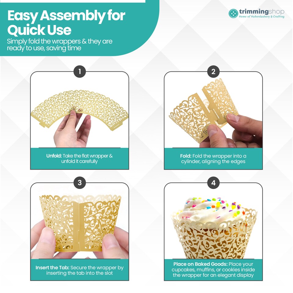 image 1 of Cupcake Wrappers Laser Cut Floral Design Paper Cup Holders - 25pcs