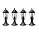 image 1 of Set of 4 Cumbria - Black Six Sided IP44 Outdoor 41cm Pedestal Lights