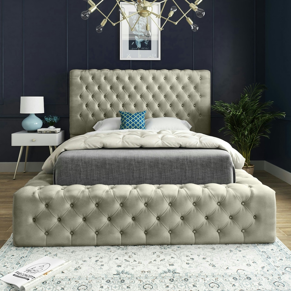 image 1 of Cambridge Bed - Double - 4ft6 - Cream