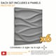 image 2 of NOVECRAFTO Wavy Wave 3D Wall Panels – 6 Sheets Covering 1.5m² | 16.15ft² Interior Cladding Set | Wavy Design Tiles – Each Panel 50x50cm Silver Grey