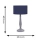 image 2 of ValueLights Victoria Grey Wood Table Lamp Navy Blue Shade | Grey | Navy