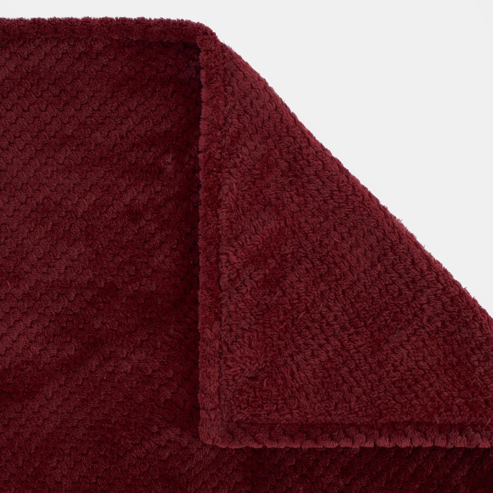 image 1 of OHS Soft Faux Fur Waffle Throw Blanket