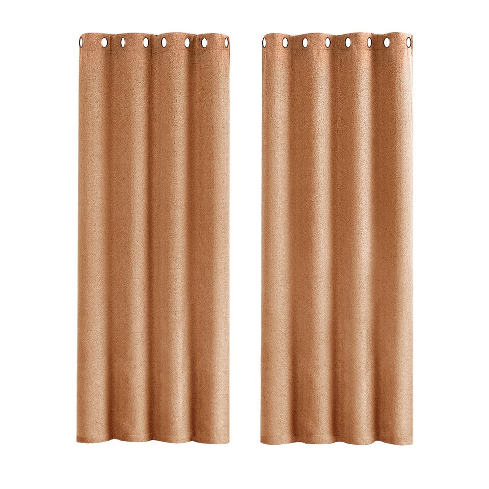 image 1 of Orange Lined Blackout Eyelet Curtains - 46 x 63 Inch Drop - 2 Panel | Orange | One Size