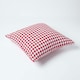 image 3 of Homescapes Houndstooth Cotton Cushion Cover Red - 60 x 60 cm | Red | Red | 60 x 60 cm