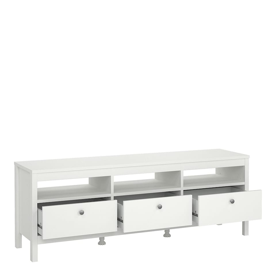 image 1 of Madrid TV Unit 3 Drawers in White