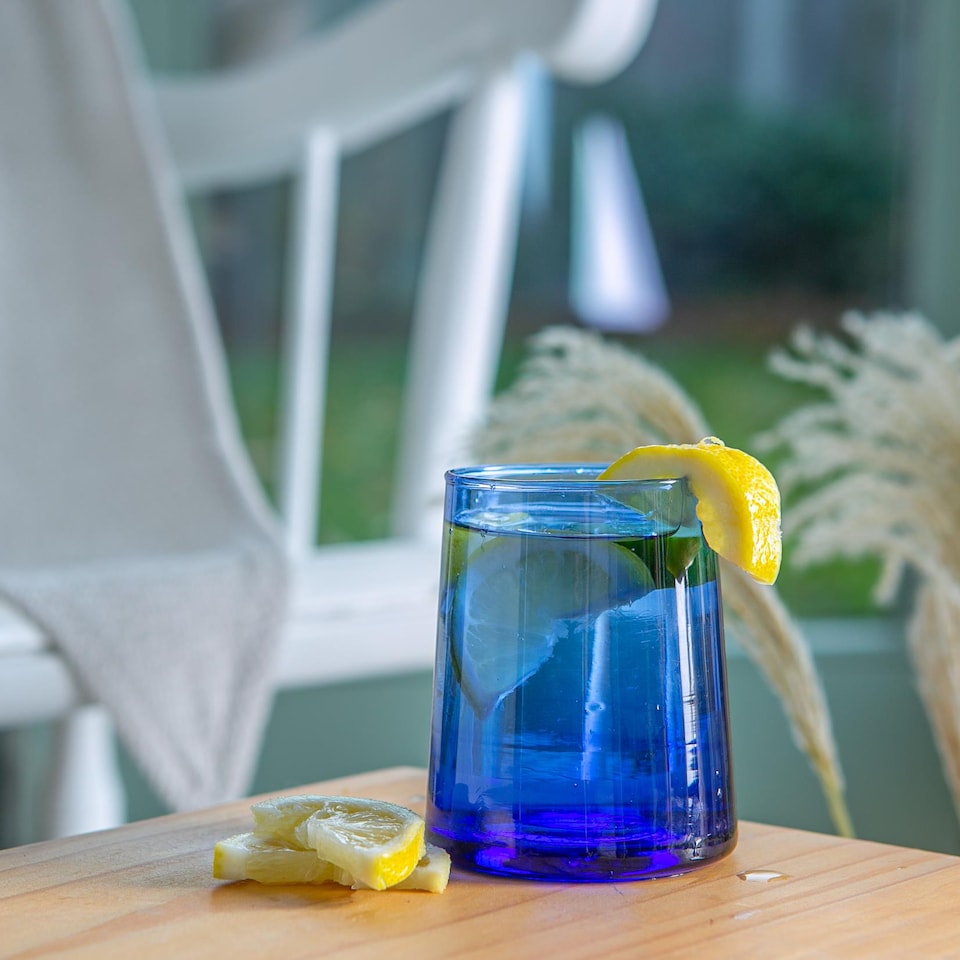 image 1 of Nicola Spring Merzouga Recycled Glass Tumblers - 260ml - Blue - Pack of 6 | Blue | Blue | 6