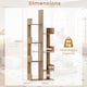 image 2 of COSTWAY 8 Tier Bookcase Multipurpose Bookshelf Freestanding Bookcase Natural