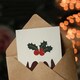 image 3 of Cake Pudding Holly Icing Modern Graphic Xmas Art Blank Christmas Card